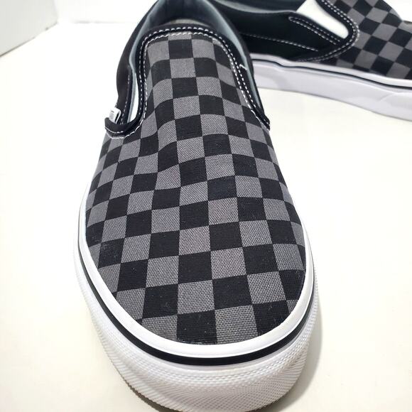 Vans Classic Slip On Checkerboard Black/Pewter Mens 9.5 - Picture 9 of 15